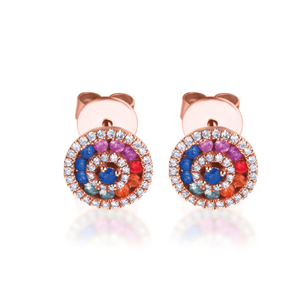 Multicolor natural sapphire earrings