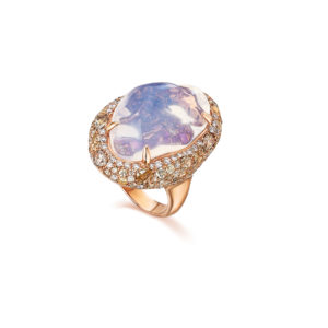 Yellow Gold, White, Yellow, Brown and Opal Grandeur Diamond Ring