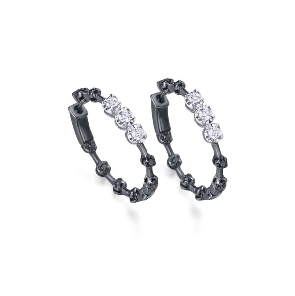 Exclusivos Aros Con Diamantes En Blanco Y Negro