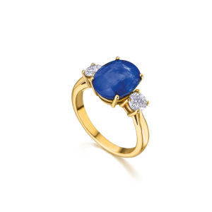 Yellow Gold, Diamond and Sapphire Grandeur Ring