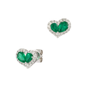Heart Shaped Emerald Earrings