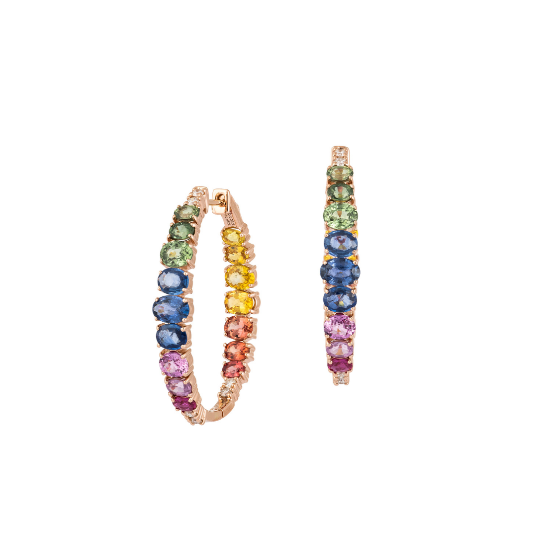 Oval Shaped Multi-sapphire Earrings - Infinity Dubai