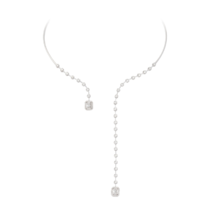 Open Edge Diamond Necklace in 18k White Gold