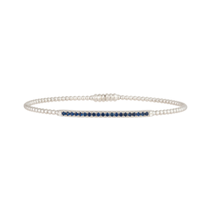 Blue Sapphire Bracelet in 18k White Gold