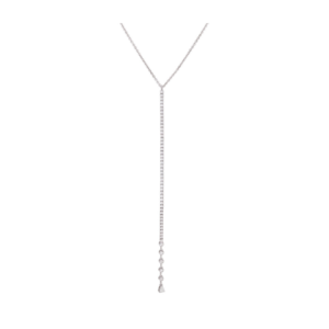 Linear Diamond Necklace in 18k White Gold