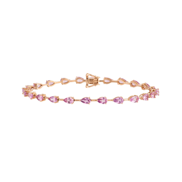 Pink sapphire bracelet in 18k rose gold