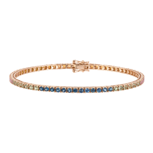 Multicolor sapphire tennis bracelet