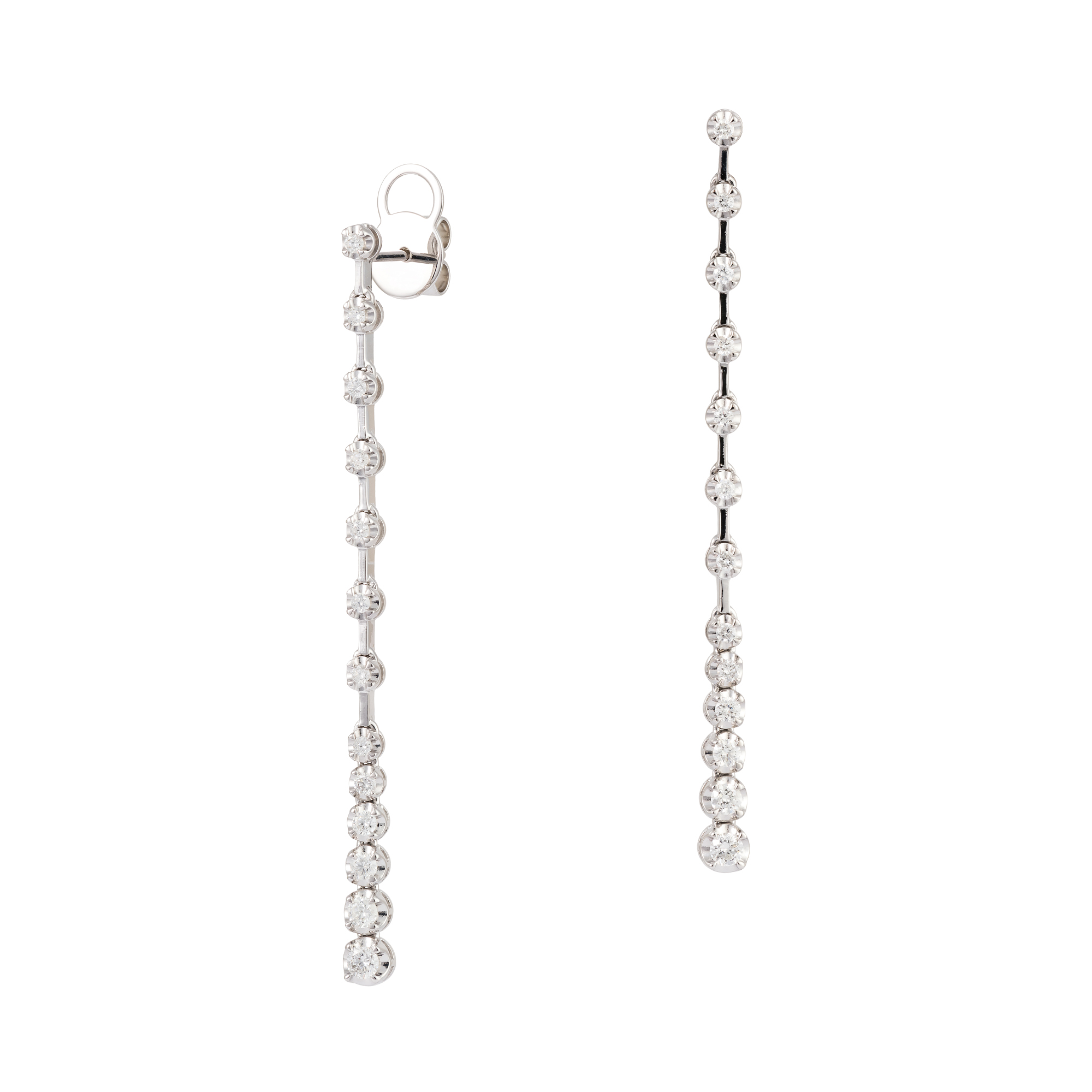 Pendientes Largos en Oro 18K con Diamantes
