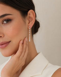 Pendientes Largos en Oro 18K con Diamantes